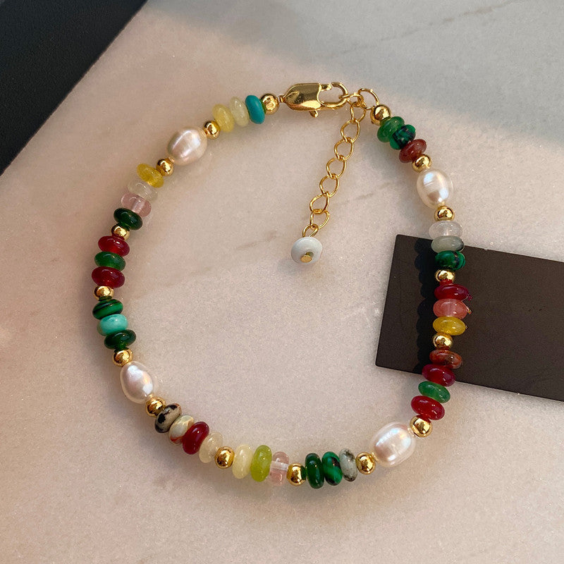 Colourful Freshwater Pearl Beaded Necklace & Bracelet